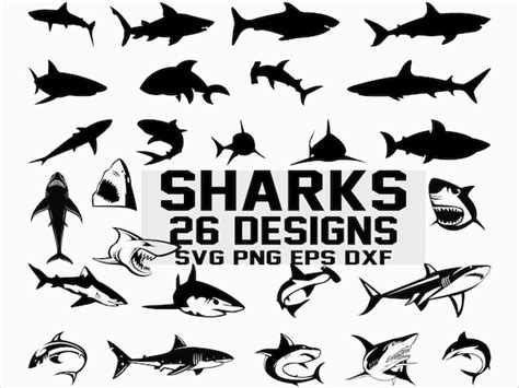 Shark SVG/ Shark Silhouette/ Shark Vector/ Clipart/ Printable/ - Etsy