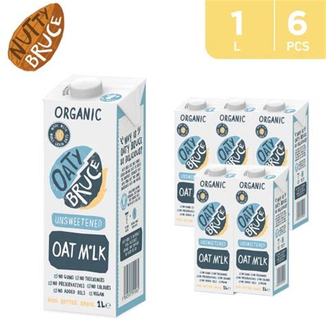 Buy Nutty Bruce Organic Unsweetened Oat Milk 6 X 1 L توصيل