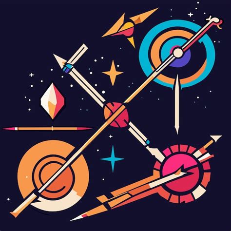 Premium Vector | Celestial sketch artistry arrow ensemble unveiled
