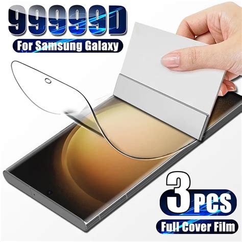 3Pcs Full Cover Front Back Hydrogel Film For Samsung Galaxy S24 S22 S21