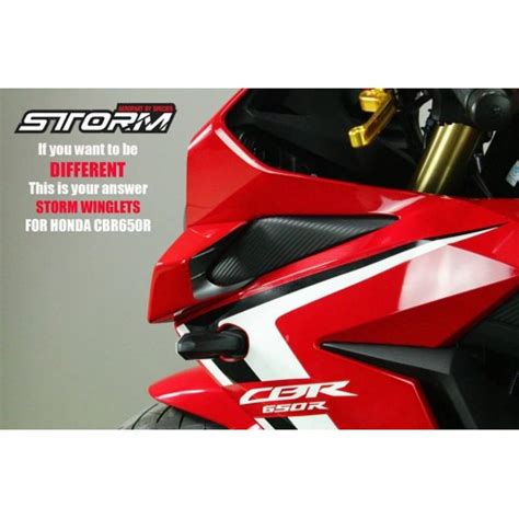 Honda Cbr650r 2019 Storm Carbon Fairing Winglets Honda Aftermarket