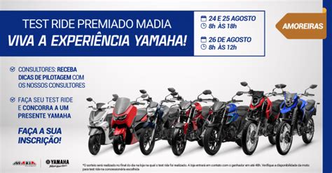 Madia Test Ride Premiado Viva A Experi Ncia Yamaha Em Campinas Sympla