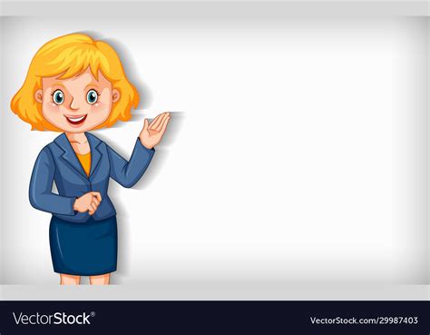 Plain background with businesswoman talking Vector Image