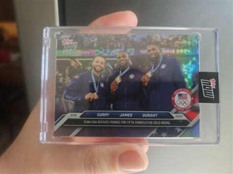 2024 Topps Now Olympics LEBRON CURRY DURANT Team USA SP Image Variation