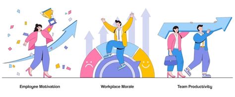 Mitarbeitermotivation arbeitsplatzmoral teamproduktivitätskonzept mit