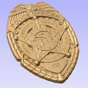 Custom Miami Dade Sheriff Badge Personalized Badge 3D V Carved Wood ...