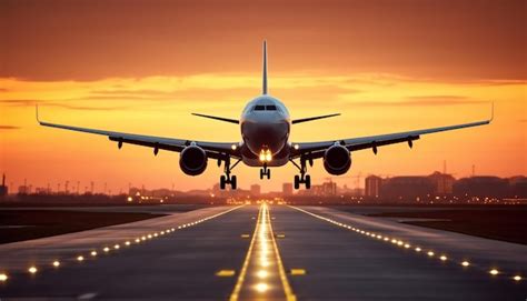 Premium AI Image | Image of an Airplane Landing in Airport Scene