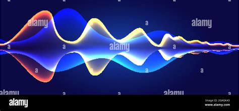 Glowing Lines On Blue Background Waves Blending And Glow Flowing