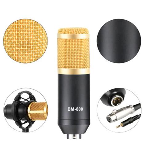 Microfone Condensador Profissional Dourado Bm Online Microfone