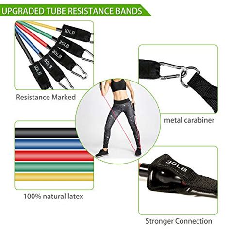 23 Pack Resistance Bands Set Workout Bands 5 Stackable Exercise Bands