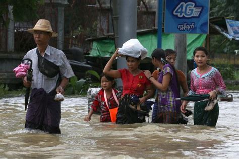 Five Dead And More Than 40 000 Evacuated As Monsoon Floods Hit Myanmar