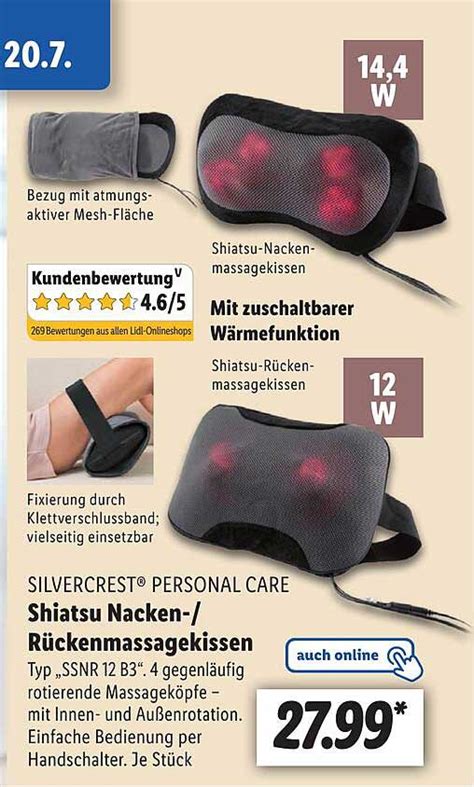 Silvercrest Personal Care Shiatsu Nacken Oder Rückenmassagekissen