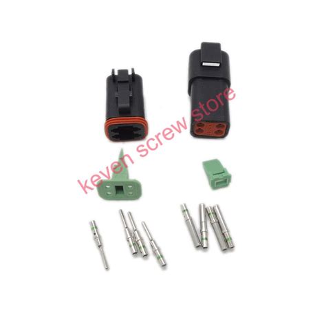 Black 1 Sets Kit Deutsch Dt 4 Pin Waterproof Electrical Wire Connector