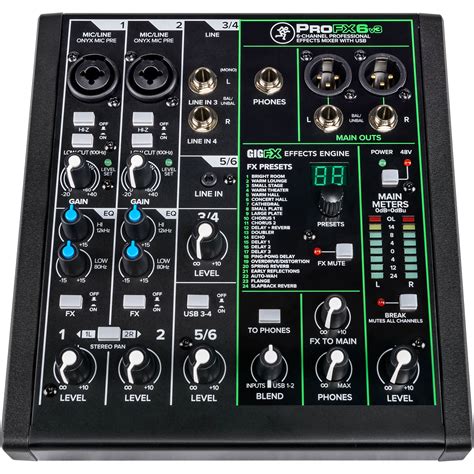 Mackie Profx V Channel Professional Effects Mixer With Usb And