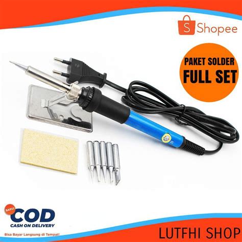 Jual Solder Set Listrik Tangan 60 Watt Adjustable Temperature Dengan 5