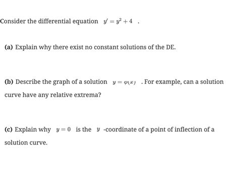 Solved Consider The Differential Equation Y Y A Chegg