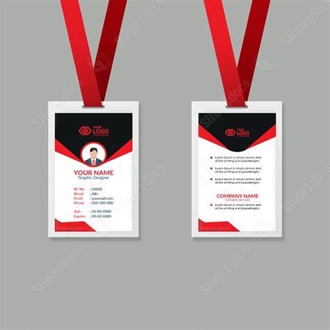 employee id card design template templates  microsoft word