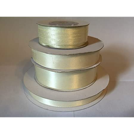 Single Roll Of Ivory Double Faced Satin Ribbon Mm Mm Mm Mm