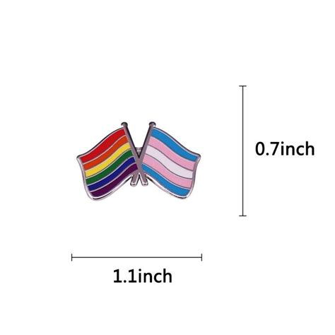 Buy Rainbow Flag Pin Badge Light Blue Pink White Transgender Pride Lgbt