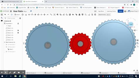 Gears Gear Trains Gear Trains With Idlers Video 3 Onshape PLTW YouTube