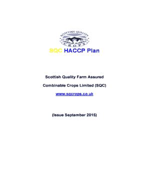 Fillable Online Sqc Haccp Plan Fax Email Print Pdffiller