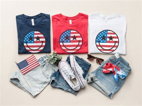 Us Flag Style Tee Usa Shirt Cute 4th Of July Tee Etsy