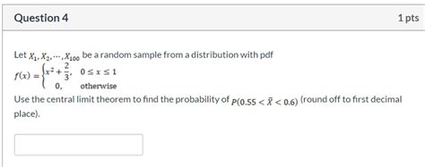 Solved Question Pts Let X X X Be A Random Chegg