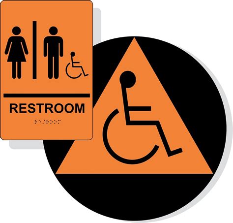 Amazon ADA Restroom Set With Symbol Braille Sign RRE 120 190 DCTS