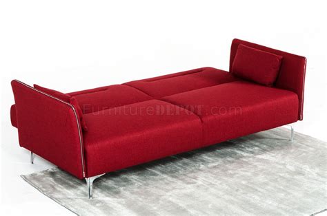 Davenport Sofa Bed in Red Fabric by VIG