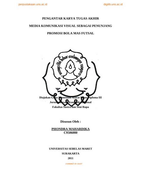 Pdf Pengantar Karya Tugas Akhir Media Komunikasi Visual Eprints