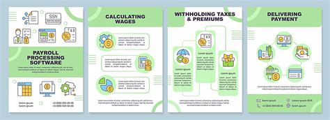 Payroll Processing Methods Rectangle Infographic Template Sequence Timekeeping Commission Vector