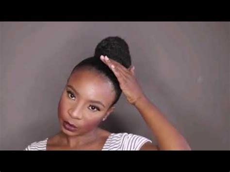 How To Top Knot High Bun On Short Natural Hair Youtube