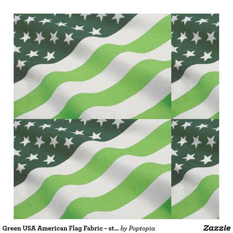 Green Usa American Flag Fabric Stars And Stripes Fabric Flags