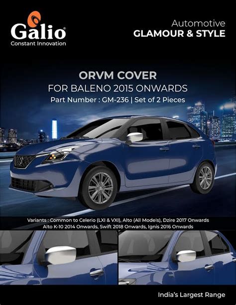 Shop Maruti Suzuki Baleno ORVM Cover Superfluous Mart