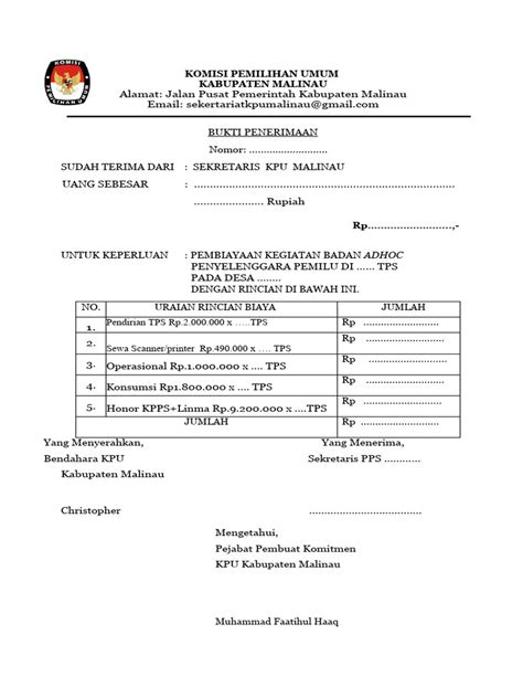 Contoh Spj Penggunaan Dana Tps Transfer Pdf