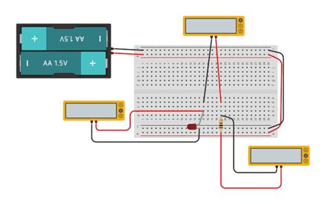 Circuit Design Measuring Current And Voltage Tinkercad