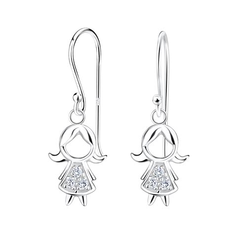 Silver JD | Sterling Silver Girl Earrings – JD17348