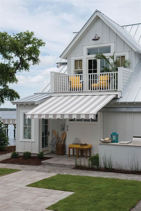 Grey And White Retractable Awning House Awnings Outdoor Awnings