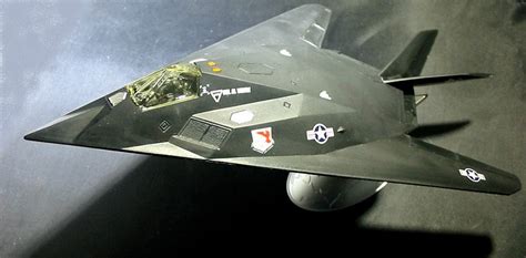 Lockheed F 117 Nighthawk Stealth Fighter Jet Airplane On Metal Stand