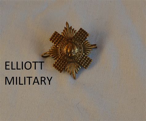 Scotts Guard Cap Brass Badge Elliott Military