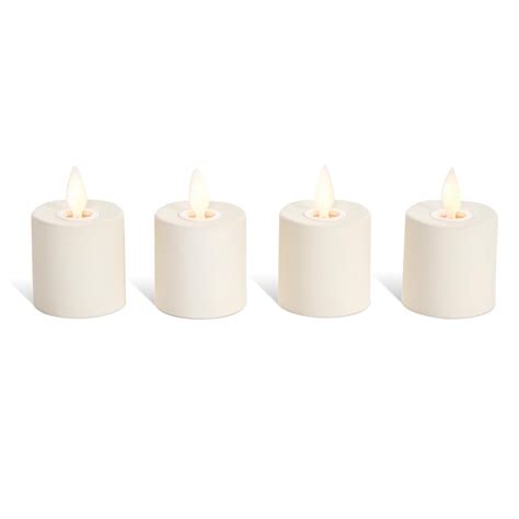 Luminara Rechargeable Tea Lights Set White Unscented Candles