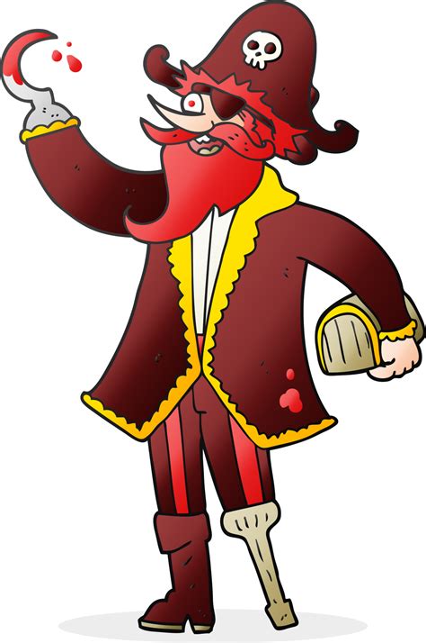 Drawn Cartoon Pirate Captain 45202291 Png