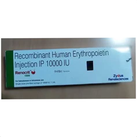 Renocrit 10000 Injection Ip Shelf Life 24 Years At Best Price In