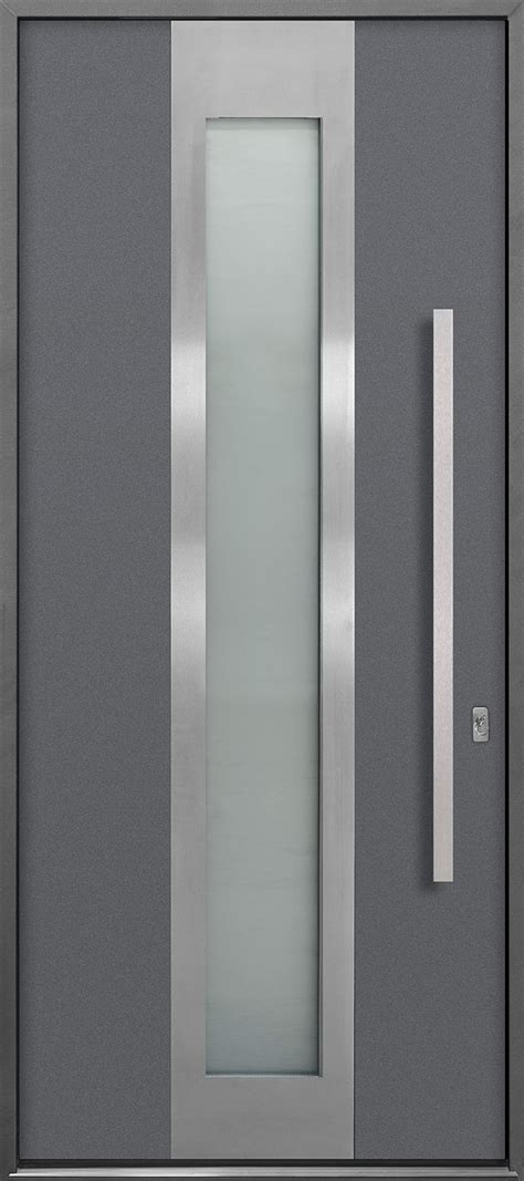 DB ALU F4 Wood Aluminum Matte Gray Aluminum Wood Entry Doors From