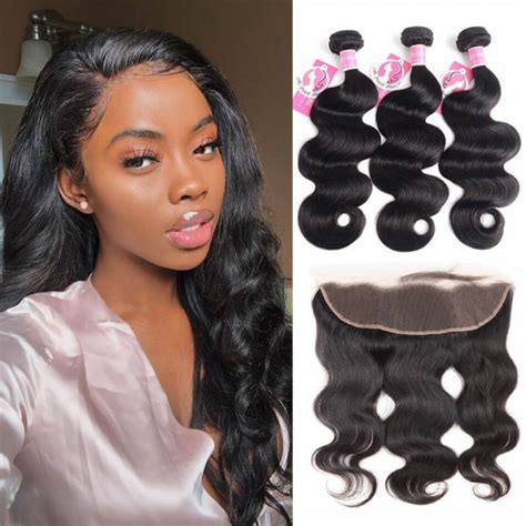 Top Selling Brazilian Body Wave 3 Bundles With 13x4 Lace Frontal