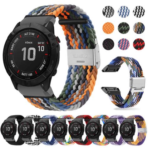 Quick Fit Braided Nylon Watch Band Strap For Garmin Fenix Solar