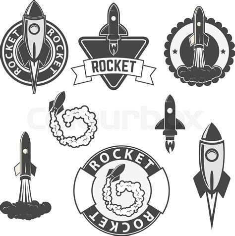 rocket labels set. | Stock vector | Colourbox