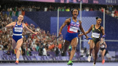 Richardson Shines As Us Win Womens 4x100m Relay Gold