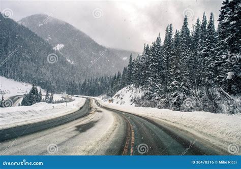 Colorado Snowy Mountain Road Royalty Free Stock Image - Image: 36478316