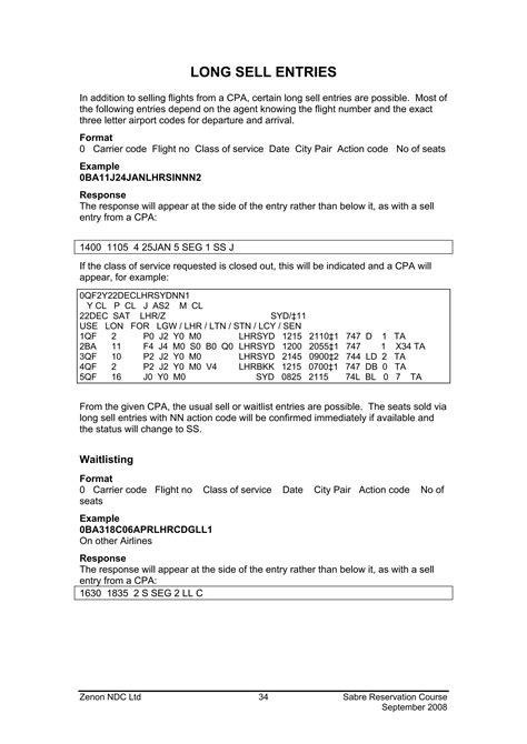 Sabre Reservation System Training 4
